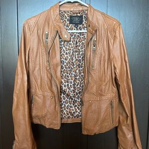 Leather brown jacket